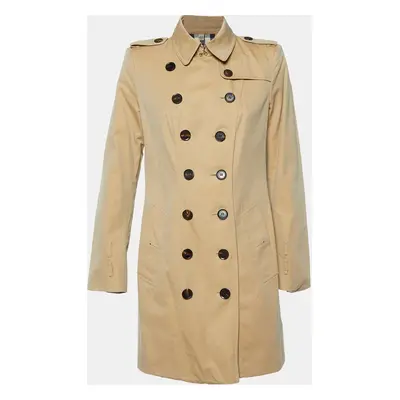 Burberry Beige Gabardine Cotton Double Breasted Trench Coat