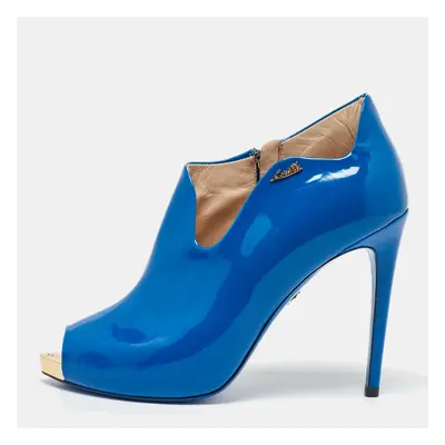 Loriblu Blue Patent Leather Peep Toe Pumps