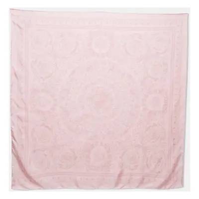 Versace Pink Floral Print Silk Square Scarf