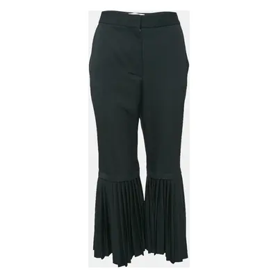 Stella McCartney Black Wool Pleated Wide Leg Pants