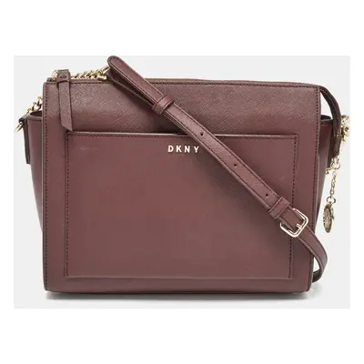 DKNY Brick Burgundy Saffiano Leather Ava Crossbody Bag