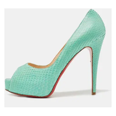 Christian Louboutin Turquoise Python Very Prive Pumps Size 38.5