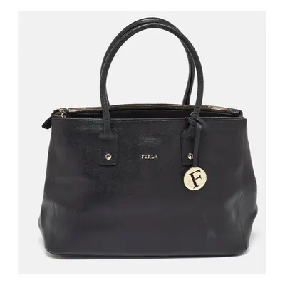 Furla Black Saffiano Leather Linda Tote