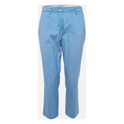 Prada Blue Cotton Blend Trousers