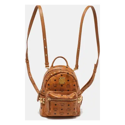 MCM Tan Visetos Coated Canvas and Leather Mini Stark Bebe Boo Backpack