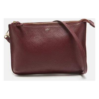 Tory Burch Burgundy Leather Crossbody Bag