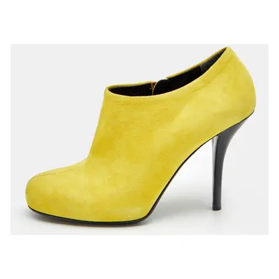 Balenciaga Yellow Suede Ankle Booties Size 37.5