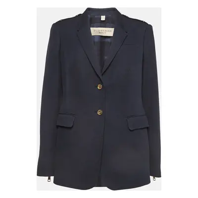 Burberry Brit Navy Blue Cotton Single Breasted Blazer