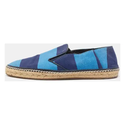 Burberry Blue Canvas Slip On Espadrille Flats Size 42.5