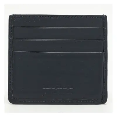 Ermenegildo Zegna Navy Blue Woven Leather Pelle Tessuta Card Holder