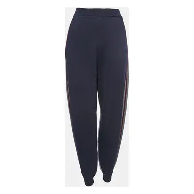 Stella McCartney Navy Blue/Grey Wool Knit Jogger Pants