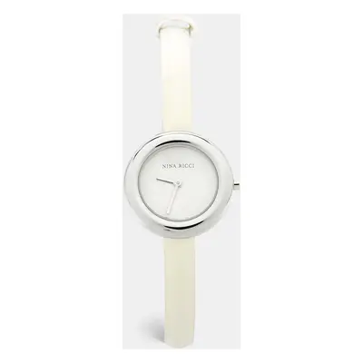 Nina Ricci White Stainless Steel Leather Classic N00612 Women's Wristwatch