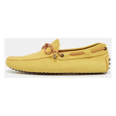 Tod's Yellow Suede Slip On Driver Loafers Size