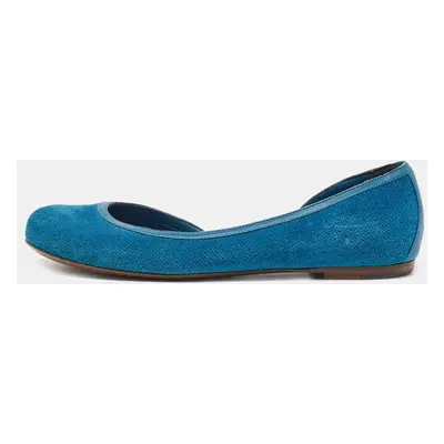 Bottega Veneta Blue Suede and Leather Ballet Flats Size 36.5