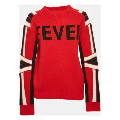 Zadig & Voltaire Red Fever Intarsia Rib Knit Amber Bis Sweater