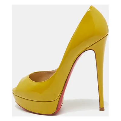 Christian Louboutin Green Patent Lady Peep Pumps Size