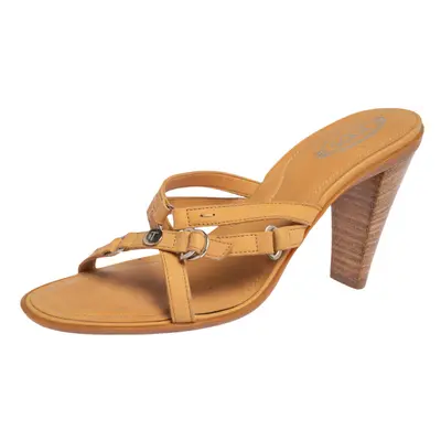 Tod's Tan Leather Strappy Slide Sandals Size 37.5