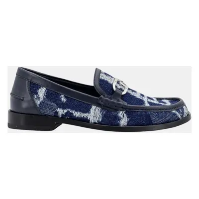 Fendi Multicolor Denim and Leather O' Lock Loafers EU