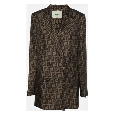 Fendi Brown FF Zucca Print Silk Jacket