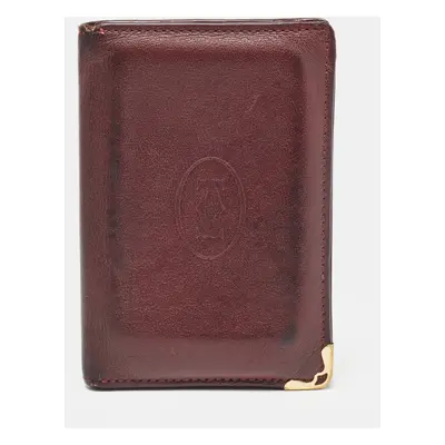 Cartier Burgundy Leather Must De Cartier Bifold Card Holder