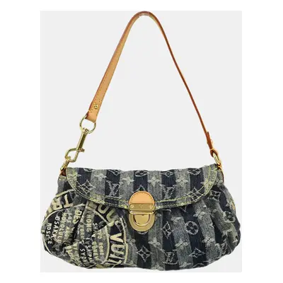 Louis Vuitton Blue Monogram Denim Mini Pleaty Raye Handbag