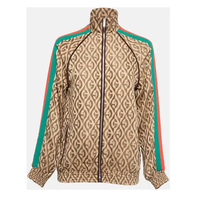 Gucci Brown G Rhombus Jacquard Side Stripe Track Jacket