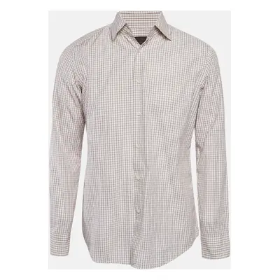 Boss Selection By Hugo Boss White Checked Cotton Tobian Shirt