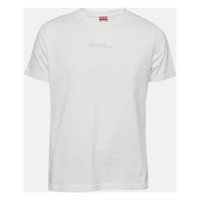 Kenzo White Eiffel Tower Embroidered Cotton T-Shirt