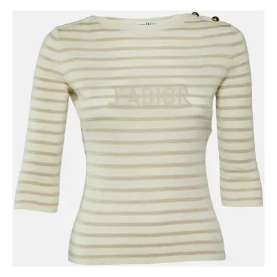 Dior Cream J'Adior Lurex Knit Sweater