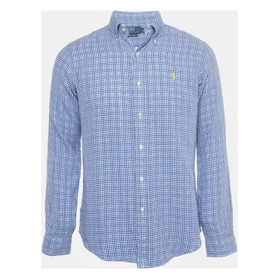 Polo Ralph Lauren Blue Checked Cotton Button Front Shirt