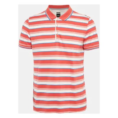 Boss By Hugo Boss Red Stripe Pima Cotton Regular Fit Polo