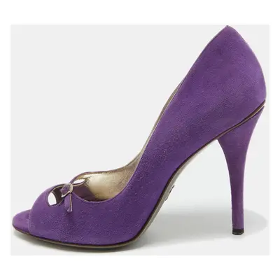 Dolce & Gabbana Purple Suede Open Toe Pumps Size