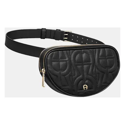 Aigner Black shiny light gold Metal Diadora Black Belt Bag