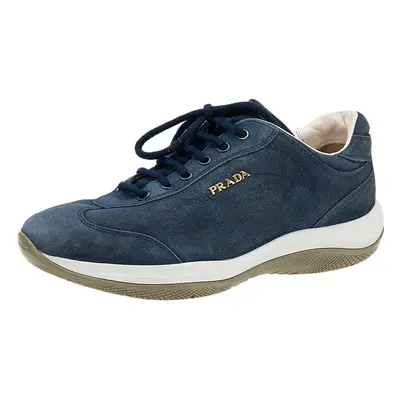 Prada Sport Blue Suede Low Top Sneakers Size