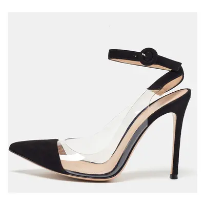 Gianvito Rossi Black PVC and Suede D'orsay Pumps Size