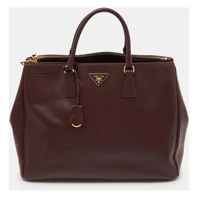 Prada Burgundy Saffiano Lux Leather Executive Galleria Tote