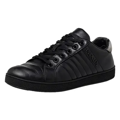 Prada Sport Black Leather Low Top Sneakers Size 36.5