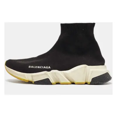 Balenciaga Black Knit Fabric Speed Trainer Slip On High Sneakers Size