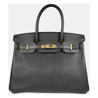 Hermes Black Epsom Birkin In GHW