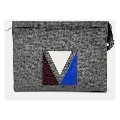 Louis Vuitton Grey Leather Taiga Pochette Voyage MM bag