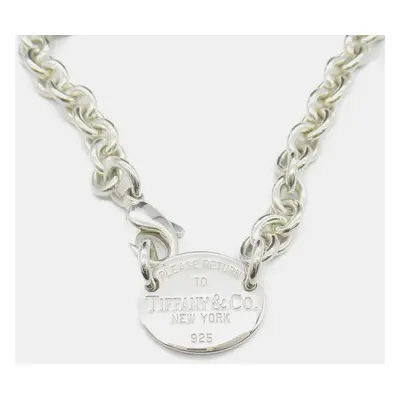 Tiffany & Co. Return to Tiffany Oval Tag Silver Choker Necklace