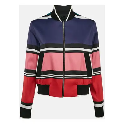 Elie Saab Multicolor Striped Zip Up Bomber Jacket