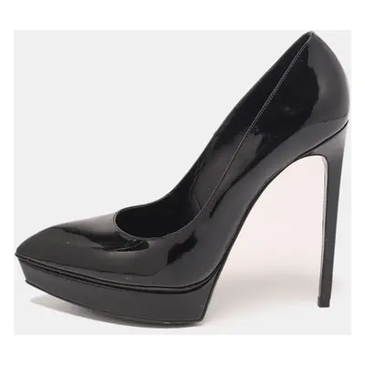 Saint Laurent Black Patent Leather Platform Pumps Size 39.5