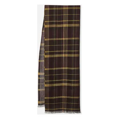 Etro Purple/Beige Checked Wool & Silk Scarf