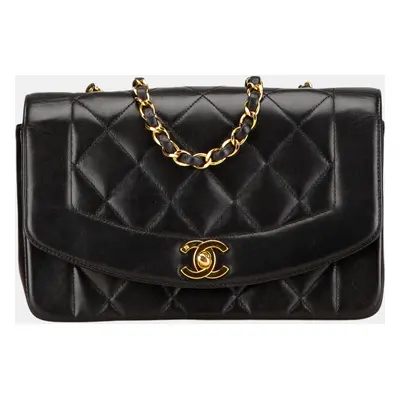 Chanel Black Small Lambskin Diana Flap