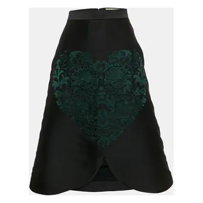 Stella McCartney Black Embroidered Silk Blend Midi Skirt