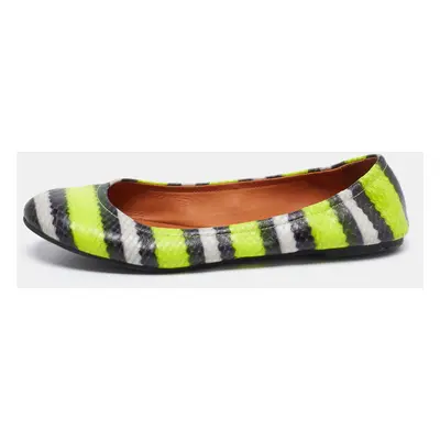 Marc by Marc Jacobs Multicolor Watersnake Embossed Leather Ballet Flats Size