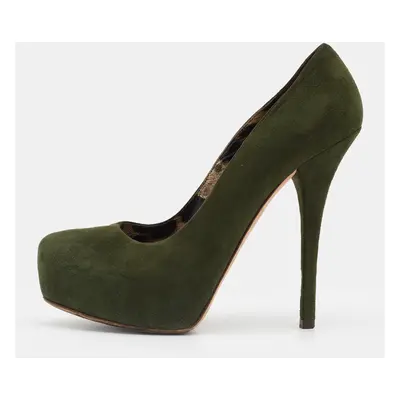 Dolce & Gabbana Green Suede Platform Pumps Size