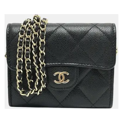 Chanel Black Caviar Leather Coin Purse on Chain