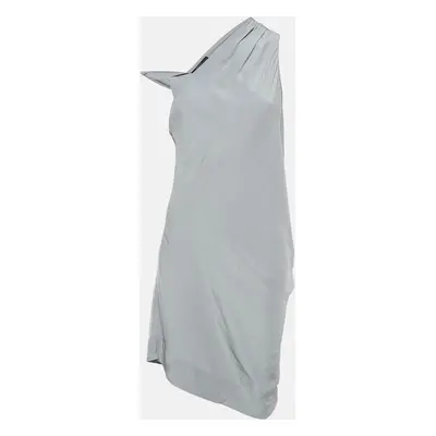 All Saints Grey Crepe Asymmetric Sleeveless Midi Dress